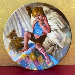 Vintage Mother Goose Plate: Diddle Diddle Dumpling, John McCelland 1984