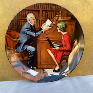 The Professor Plate Norman Rockwell,The RocHeritage Collection,1986,Vintage Porcelain Plate,Plate Collection,Collectors Plate,Rare Plate