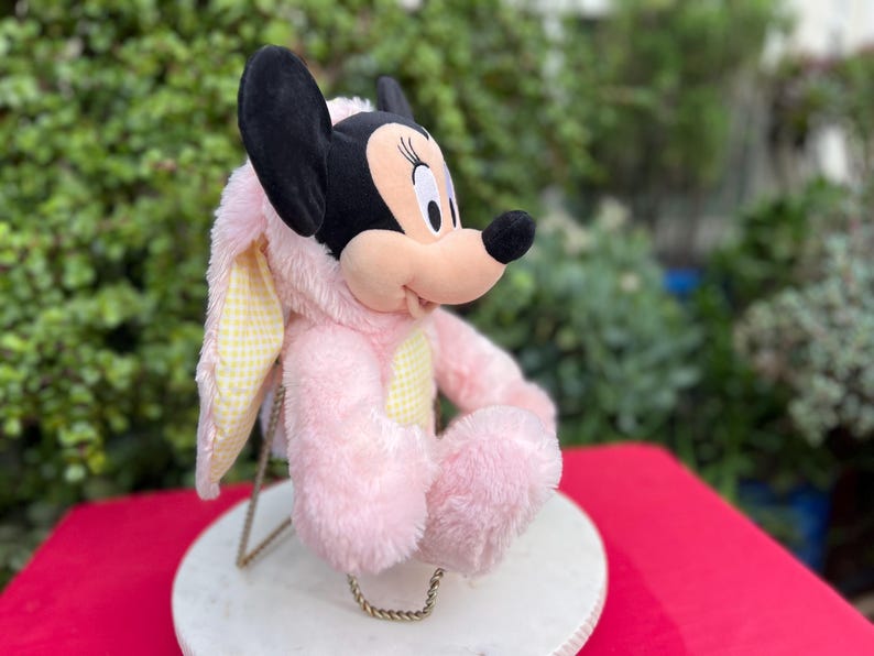 Easter Minnie Mouse Plush Toy, Disney Bunny, Pink Yellow Minnie image 3