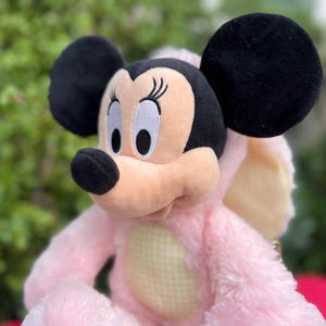 Easter Minnie Mouse Plush Toy, Disney Bunny, Pink Yellow Minnie image 2