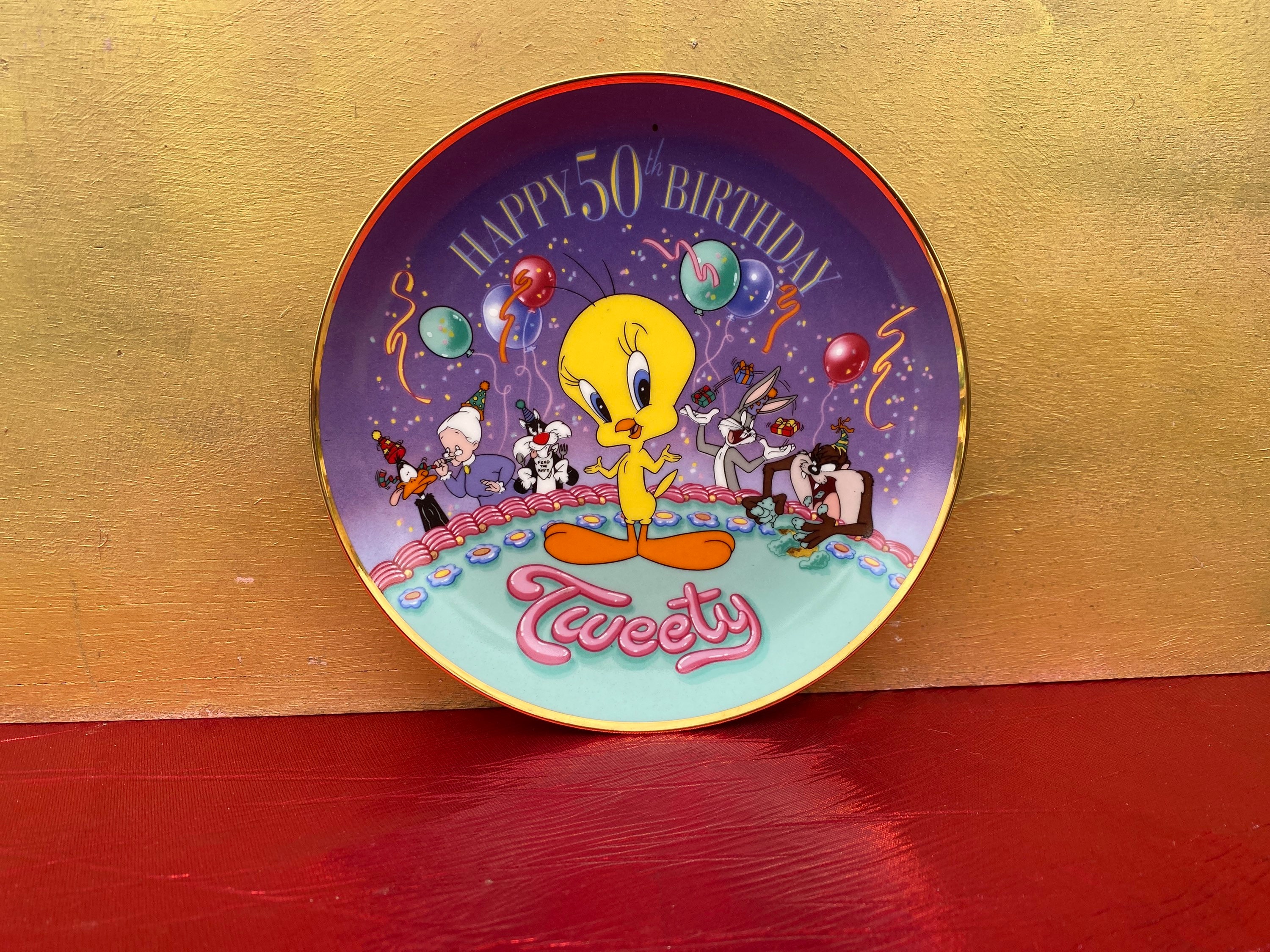 1993 Happy 50th Birthday Tweety,Franklin Mint,Looney Tunes Plate Collection,Collectors Plate,Decorative Plate,Porcelain Plate,Rare Plate