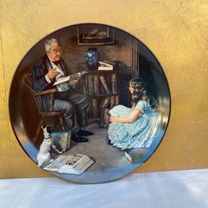 Norman Rockwell Plate,&quot;The Story Teller&quot;The Rockwell Heritage Collection 1984,Vintage Porcelain Plate,Plate Collection,Colletors Plate