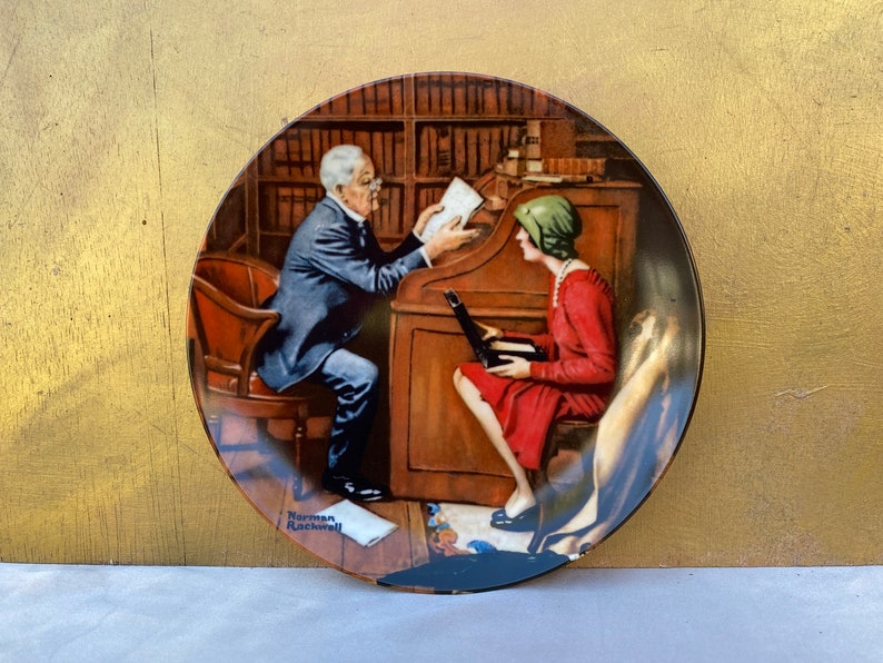 Norman Rockwell,The Professor The RocHeritage Collection,1986,Vintage Porcelain Plate,Plate Collection,Collectors Plate,Rare Plate,Gift