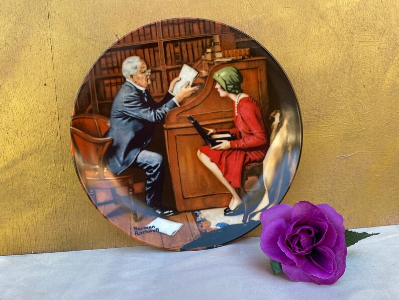 Norman Rockwell,The Professor The RocHeritage Collection,1986,Vintage Porcelain Plate,Plate Collection,Collectors Plate,Rare Plate,Gift