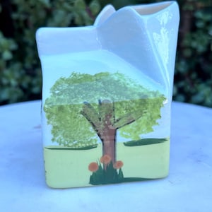Handgeschilderde keramische melkpakmelkkan, handgeschilderde melkkan, keramische melkkan, kleine melkkan, unieke melkkan, serviesgoed
