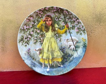 Little Bo Peep 1983 John McClelland,The Moother Goose Series,Vintage Porcelain Plate,Vintage Kids Plate,Unique Plate Gift,Collectors Plate