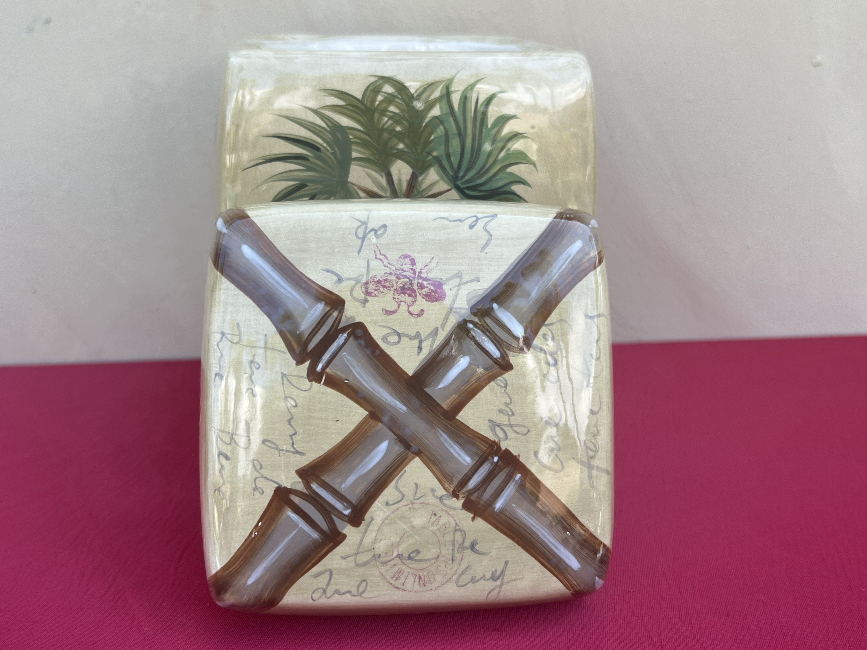 Tabletops Unlimited Bora Bora Palm Tree Canisterdecorative Etsy