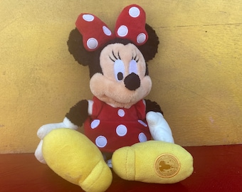 Polk Dot Minnie Mouse Plush Toy,Disney Store Minnie Mouse,Minnie Stuffed Toy,Decorative Stuffed Toy,Small Plush Toy,Small Minnie Mouse Toy
