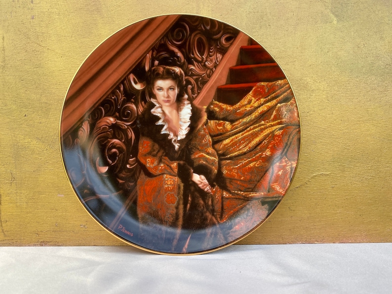 Wating For Rhett,Gone With The Wind Collector Plate,Paul Jennis,Scarlett 1991,Bradford Exchange,Decorative Plate,Collectors