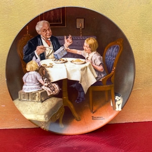 Norman Rockwell Plate,The Gourmet,&quot;Heritage Series 1985,Vintage Porcelain Plate,Rare Plate,Collectors Plate,Rare Gift,Plate Collection