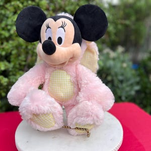 Easter Minnie Mouse Plush Toy, Disney Bunny, Pink Yellow Minnie image 4