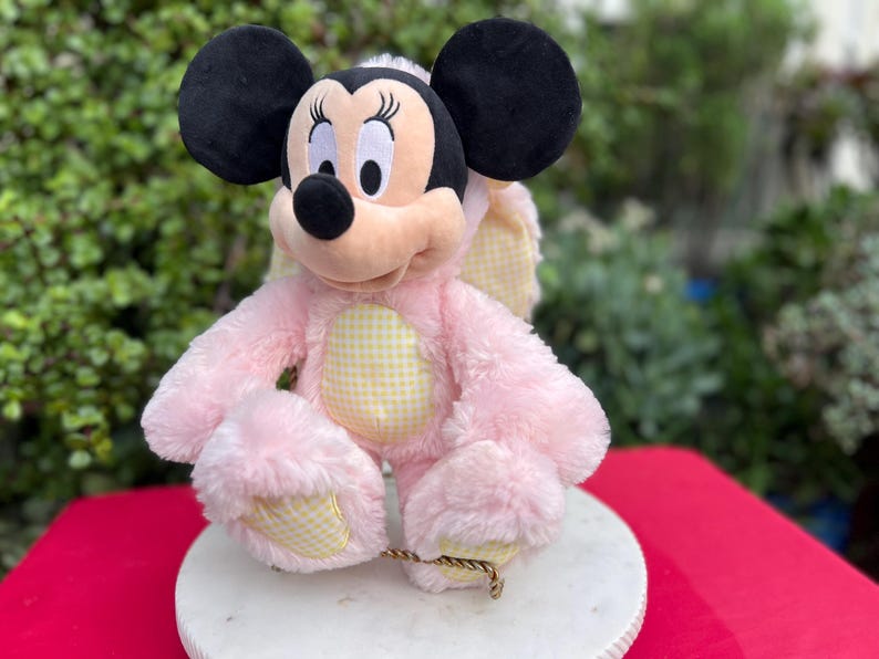 Easter Minnie Mouse Plush Toy, Disney Bunny, Pink Yellow Minnie image 4