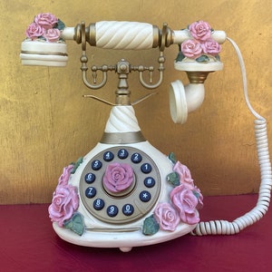 Pink Landline Telephone,European Style Landline Telephone,Old Fashion Dial Telephone,Rose Telephone,Cute Landline Telephone,Gift Ideas