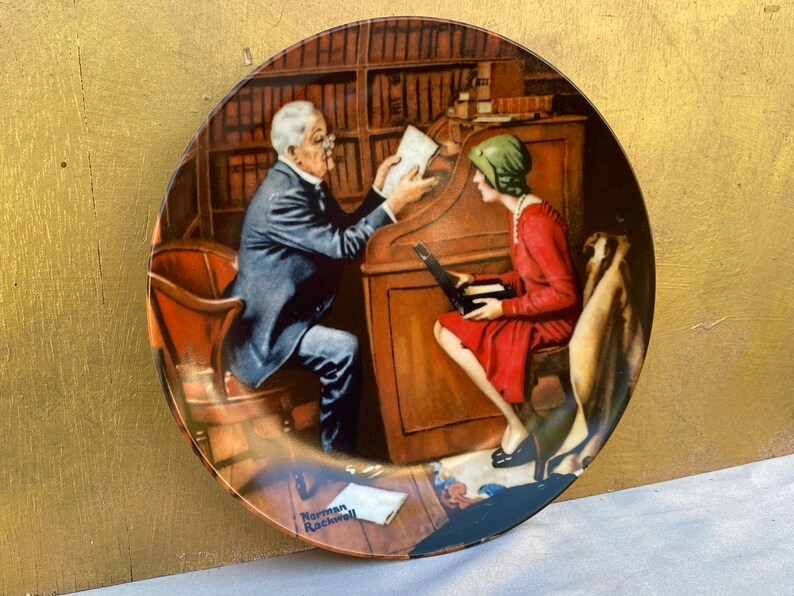 Norman Rockwell,The Professor The RocHeritage Collection,1986,Vintage Porcelain Plate,Plate Collection,Collectors Plate,Rare Plate,Gift