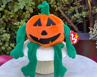 Vintage 1998 Ty Beanie Babies Pumkin, Halloween Plush Toy