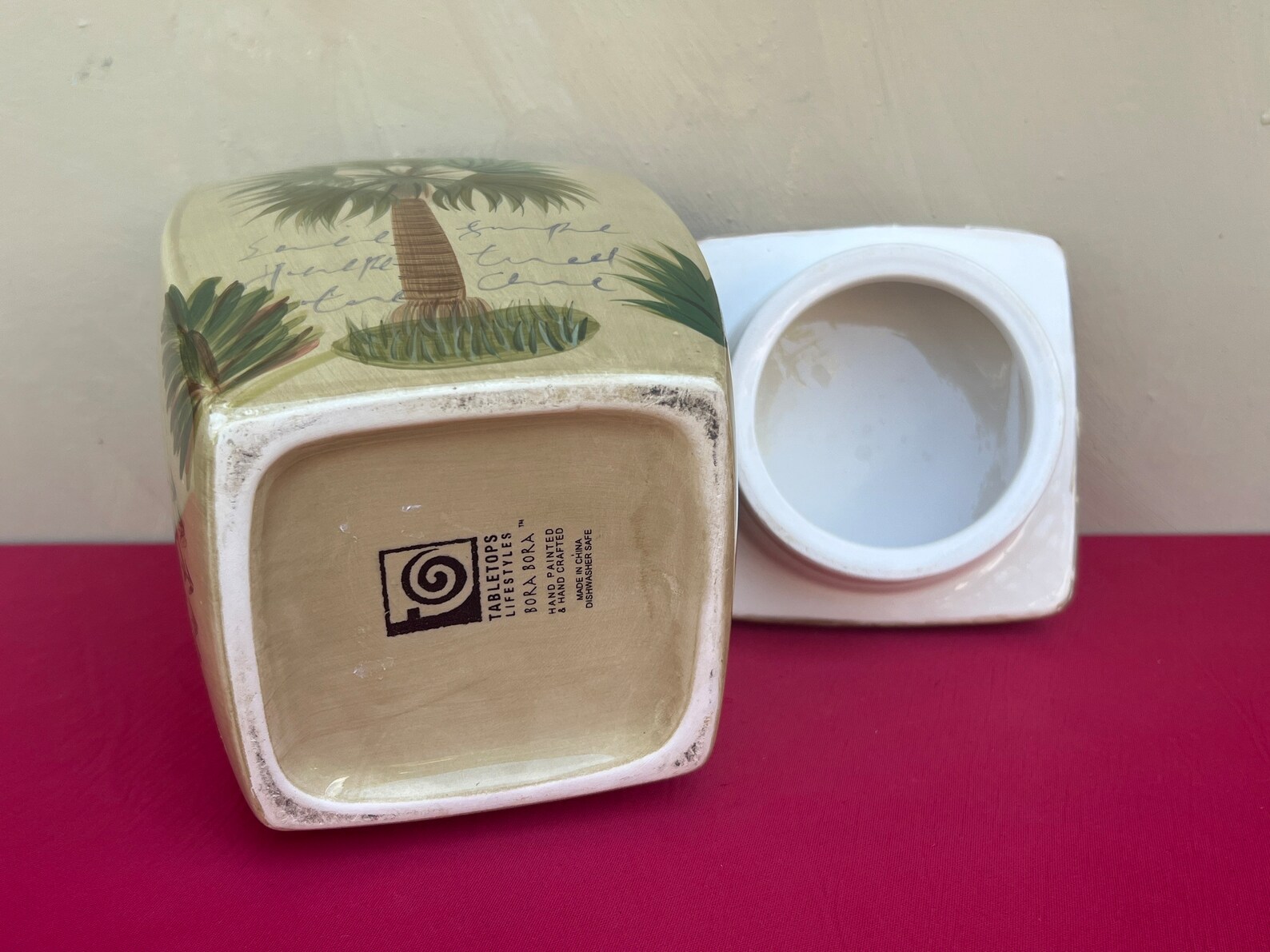 Tabletops Unlimited Bora Bora Palm Tree Canisterdecorative Etsy