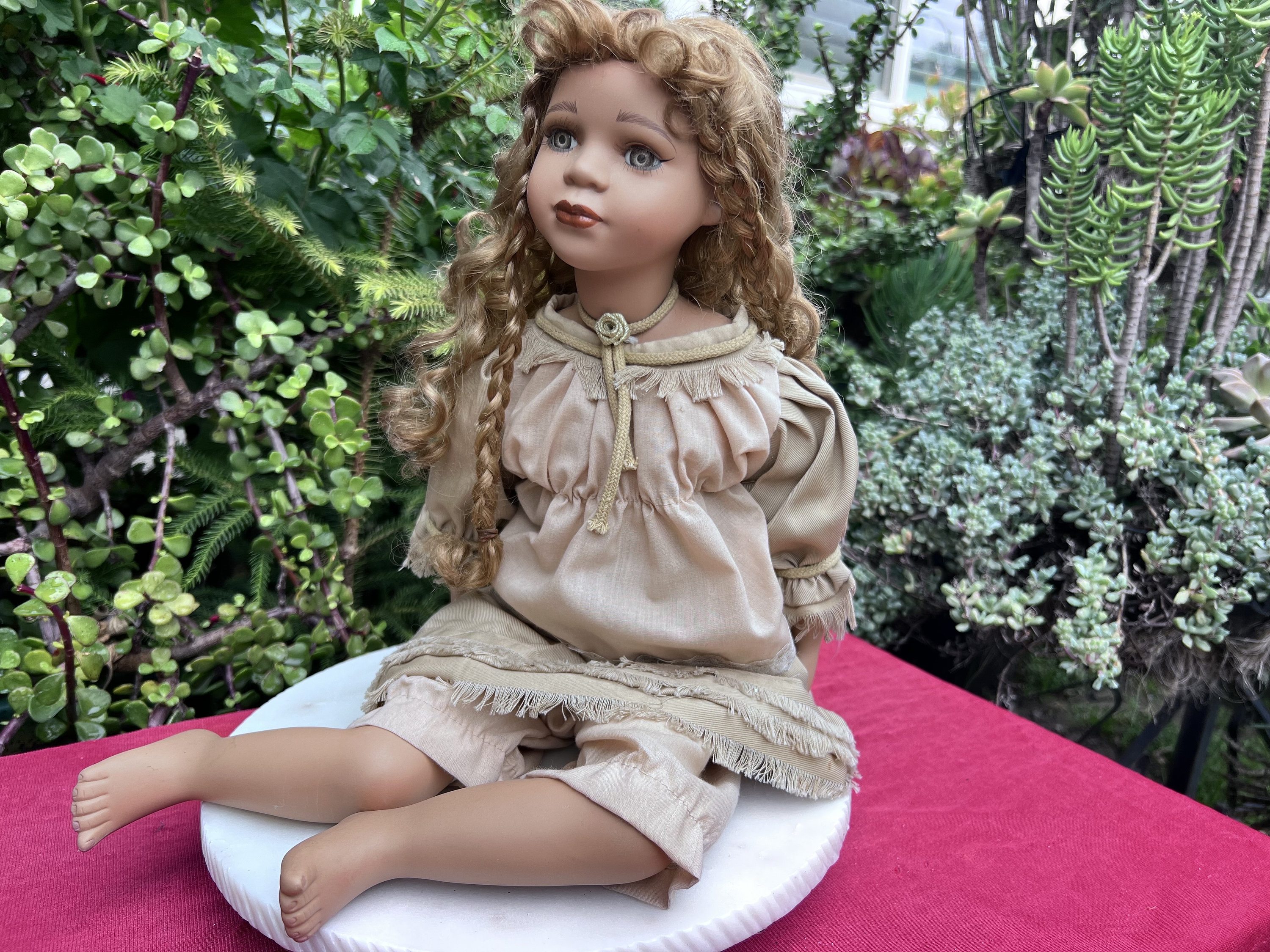 Rare Porcelain Sitting Doll: 21