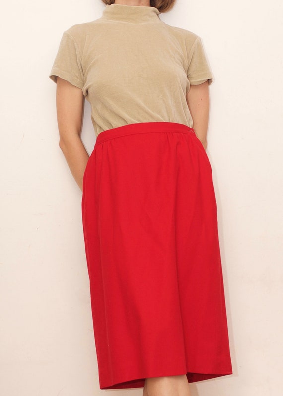 Pendleton Vintage Crimson Wool Skirt