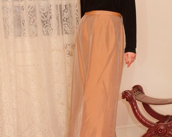 Vintage Shiny Long Skirt with a Slit