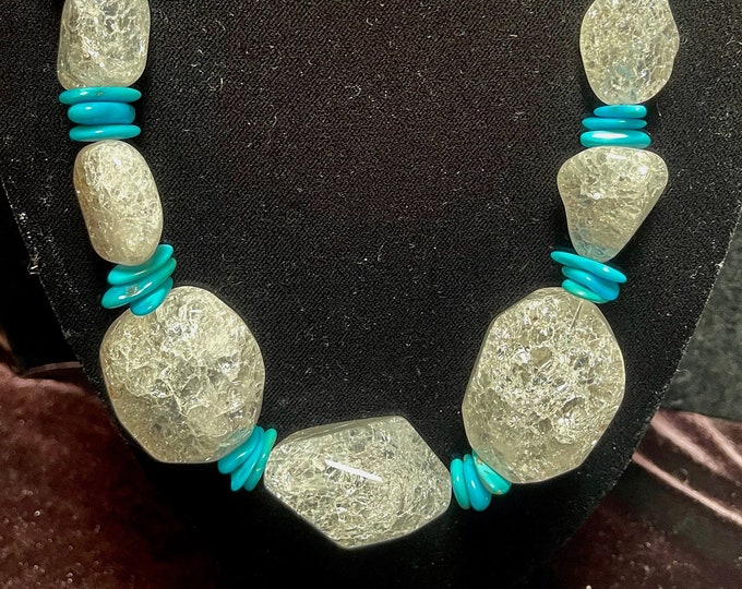 Crackle Quartz Turquoise Necklace