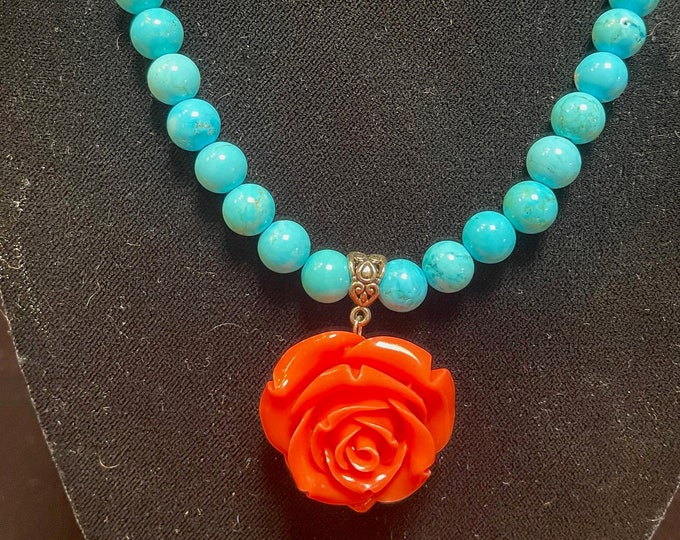 Turquoise Rose Necklace