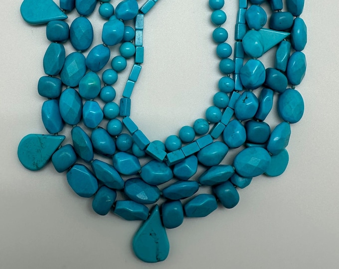 Turquoise 5 Strand multi stone