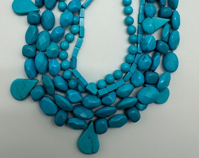 Turquoise 5 Strand multi stone