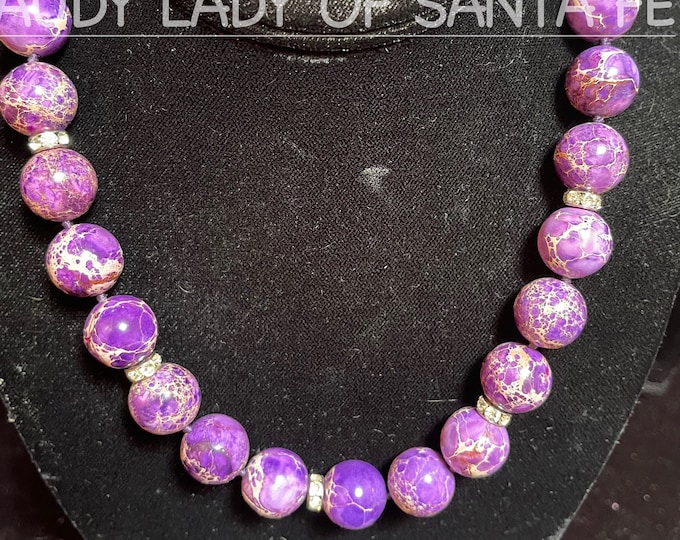 Purple Beads with Rhinestone Bling
