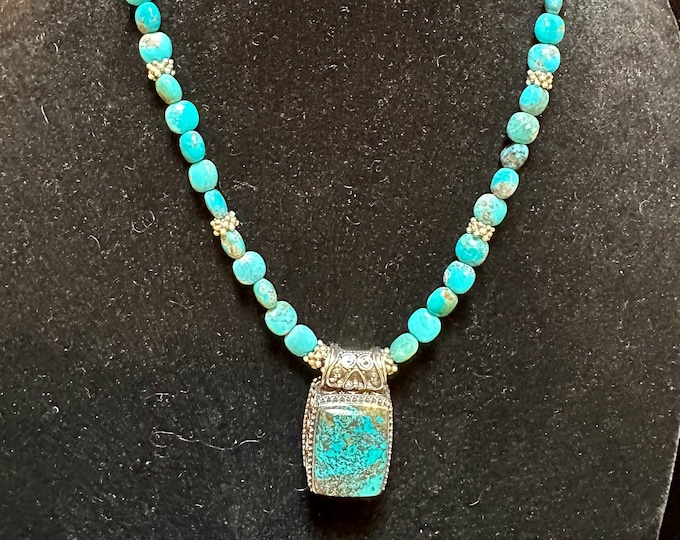 Turquoise Square Pendant Necklace