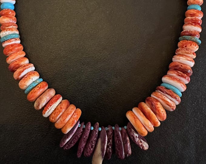 Orange Purple Spiny Oyster Necklace