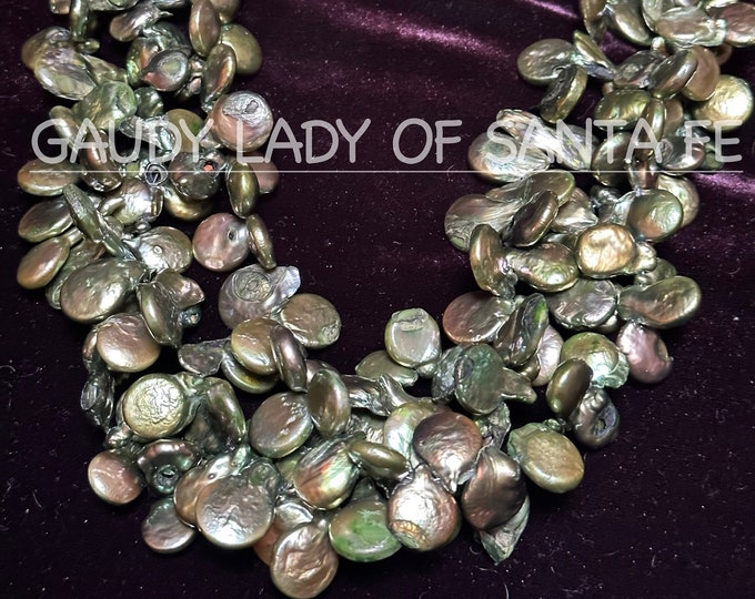 Twin Pearls Green High Luster 3 Strand