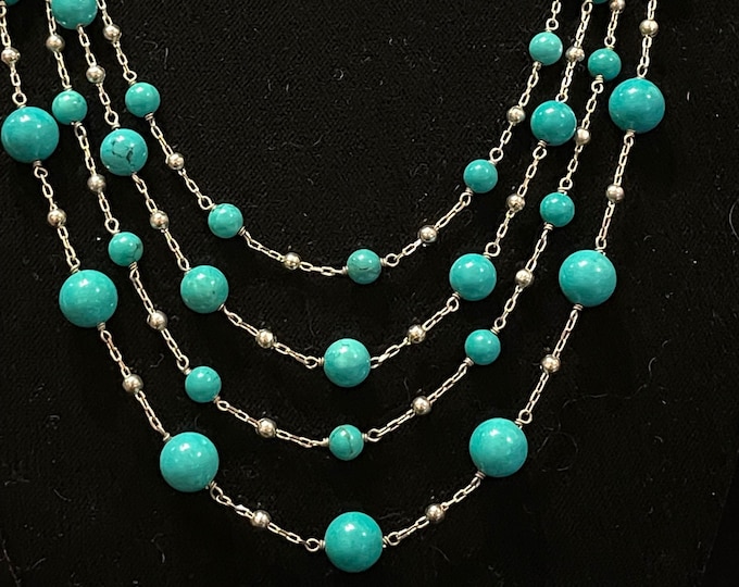 Turquoise Beaded Chain 3 Strand