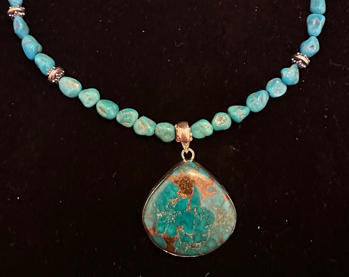 Turquoise Nugget Pendant Necklace