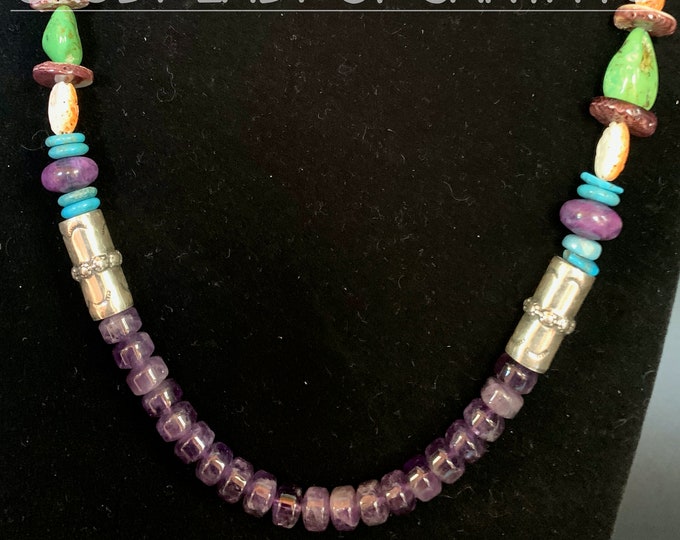 Amethyst Necklace Multi-Stone