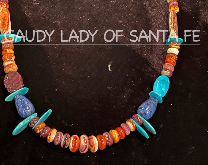 Spiny Oyster Turquoise Teardrops Necklace