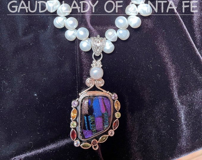 Pearl Dichroic Glass Necklace