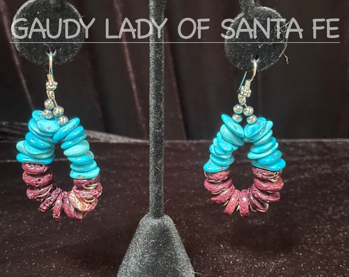 Purple Spiny Turquoise Earrings