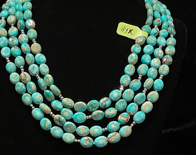 Turquoise Ovals Hematine Trim