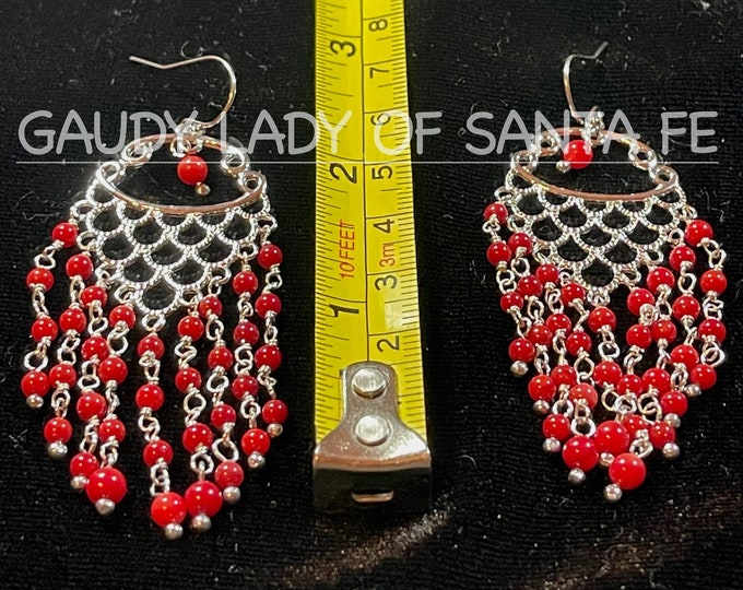 Silver Coral Dangle Earrings, 17e