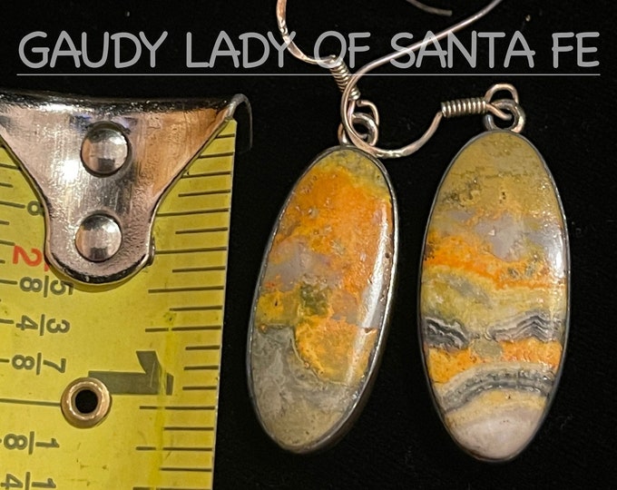 Bumblebee Jasper Oval Dangle Earrings #2