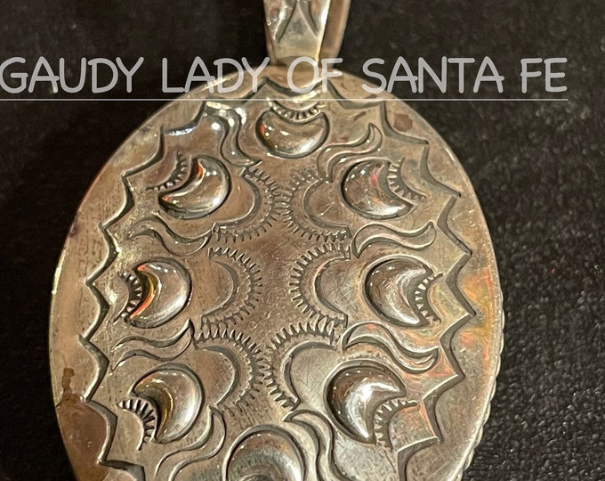 Vintage Reversible Silver Onyx 1990's Pendant
