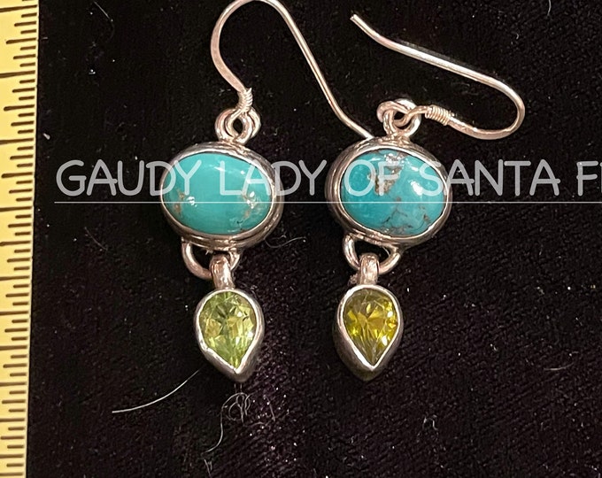 Turquoise Peridot Earrings