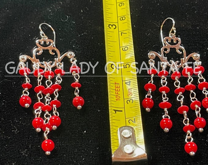 Silver Coral Dangle Earrings, 11e