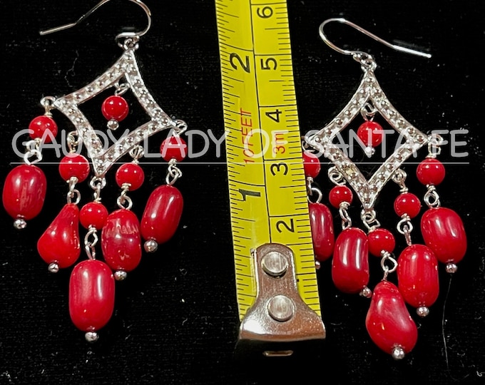 Silver Coral Dangle Earrings, 14e