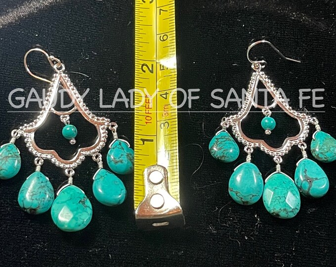 Silver Turquoise Dangle Earrings, 8e