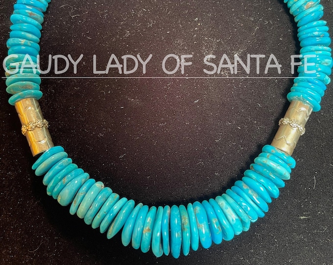 Turquoise Necklace Silver Gallery Barrels