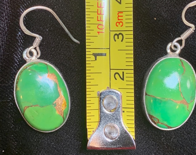 Mojave Green Turquoise Oval Earrings