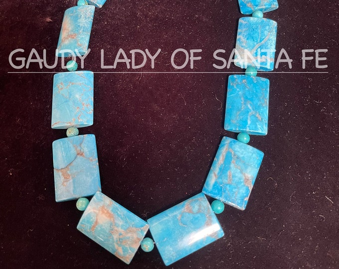 Turquoise Square Stones of Howlite