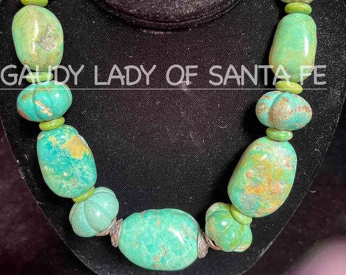 Green Turquoise Nuggets and Pumpkin Beads