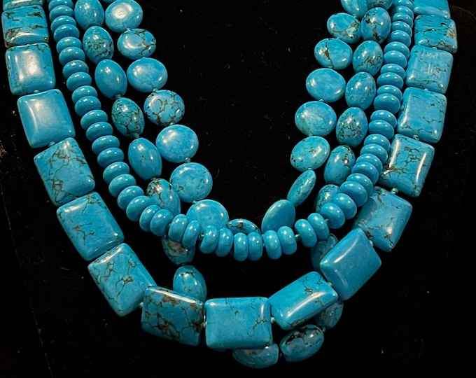 Turquoise Multi-Shaped 4 Strand Necklace